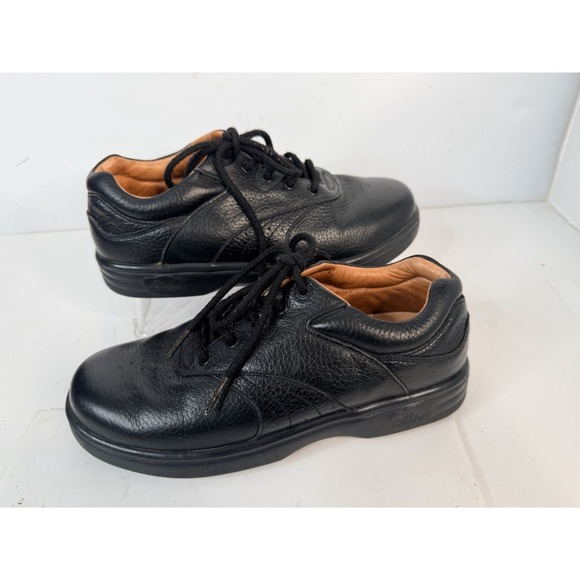 Dr. Comfort Shoes - Dr. Comfort Lindsey Black Leather Lace Up Comfort Shoes Womens 6.5W Wide